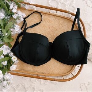 Lands End Black Wired Bikini Top sz 36B